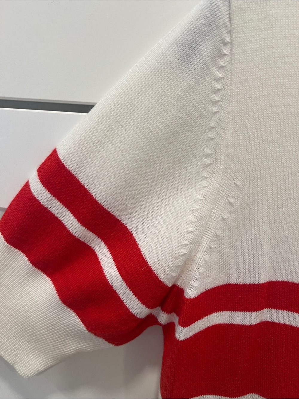 MERSEA COURT SHORT SLEEVE STRIPED SWEATER, SIZE S. - Picture 4 of 12